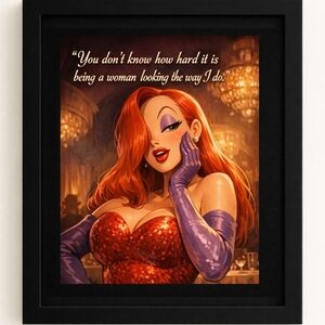 Jessica Rabbit A.I. Art Print in Glass Front Frame 8x10